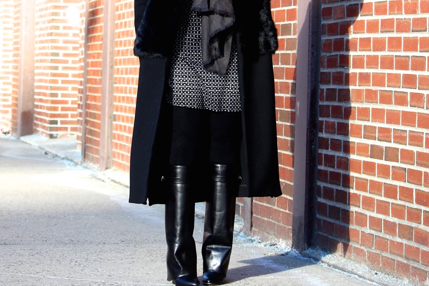 Givenchy Shark Lock wedge knee boots in black leather
