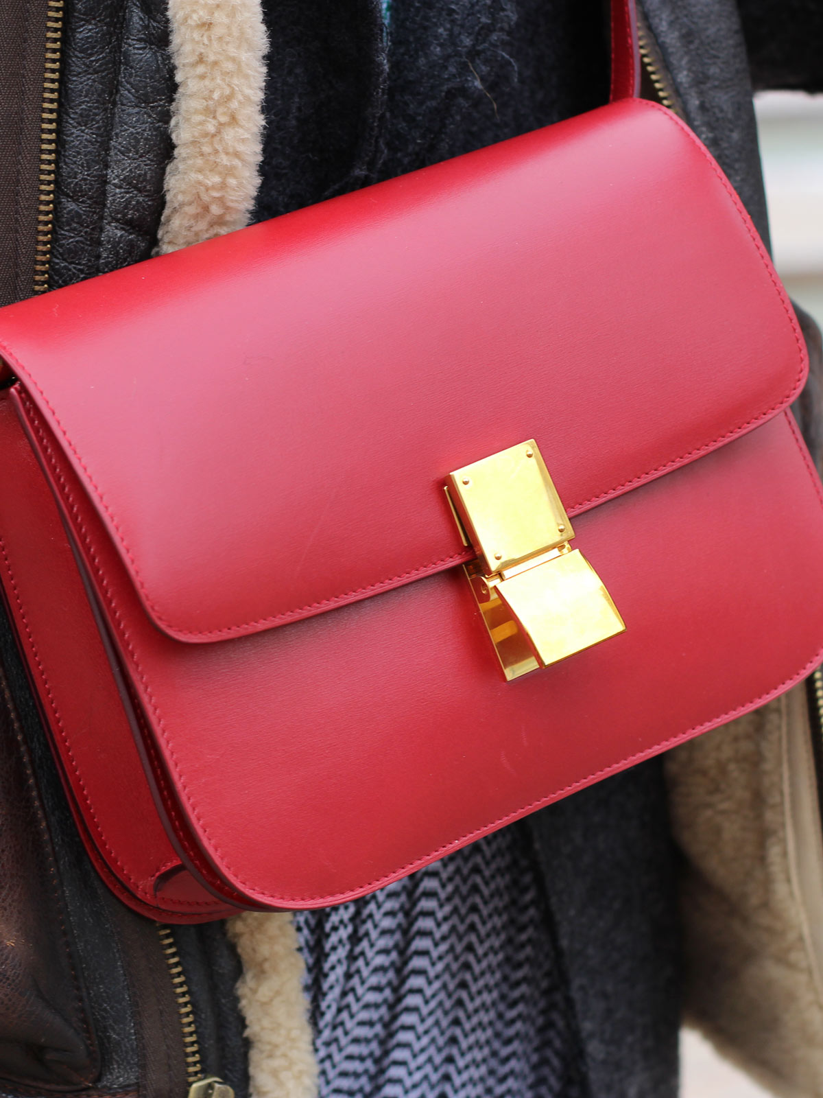 Red Celine Box Bag
