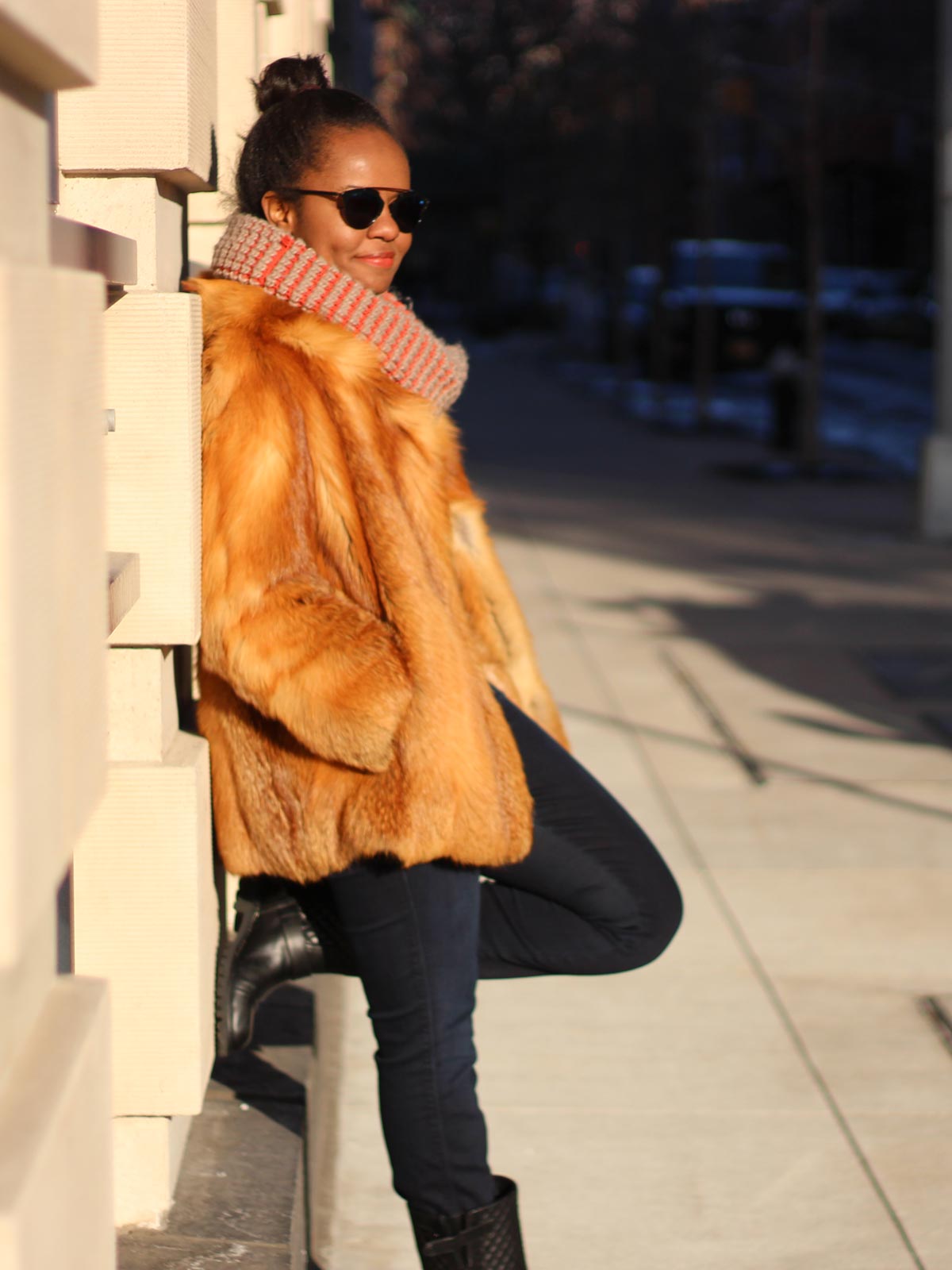 Vintage fox fur coat