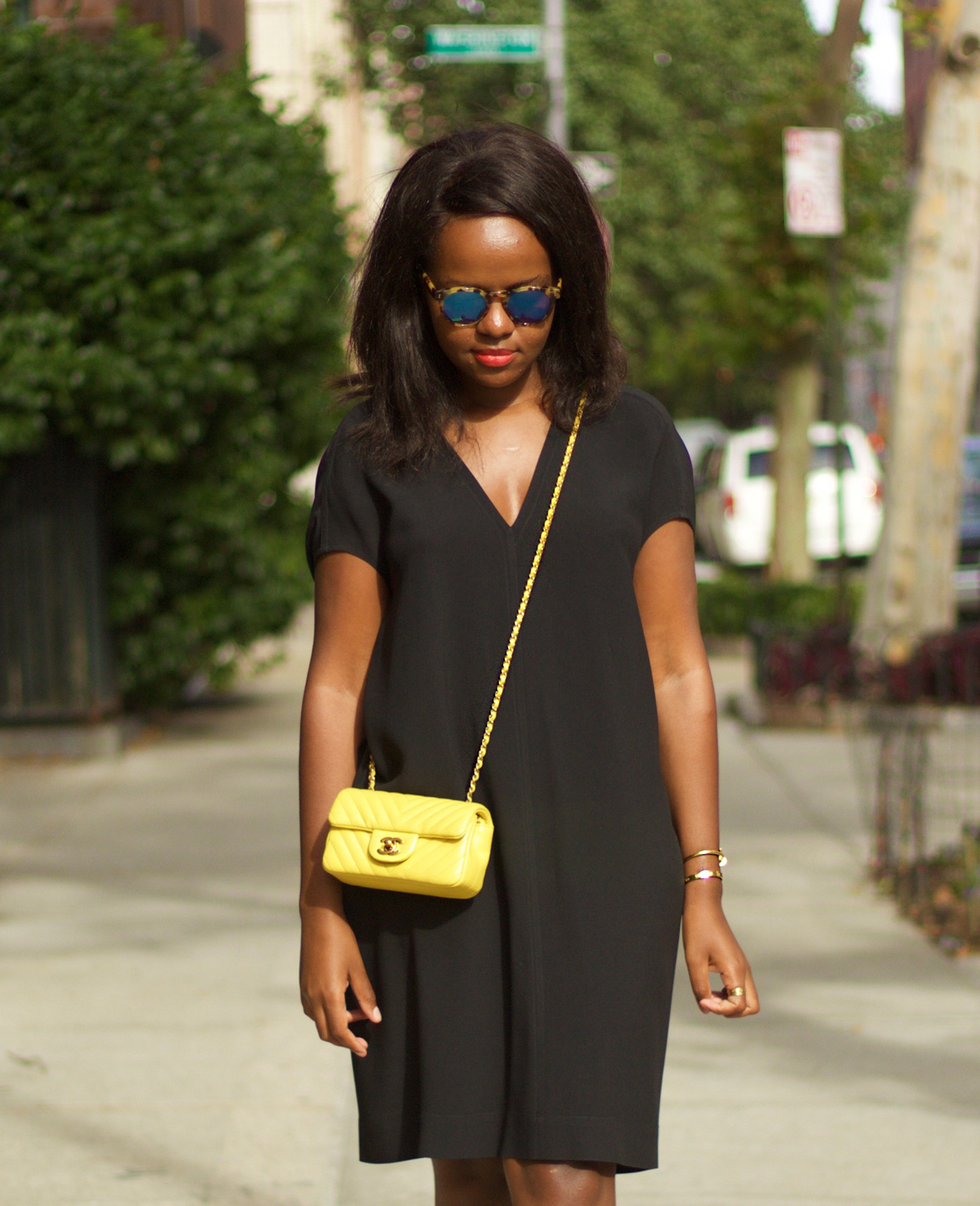 Chanel yellow mini bag