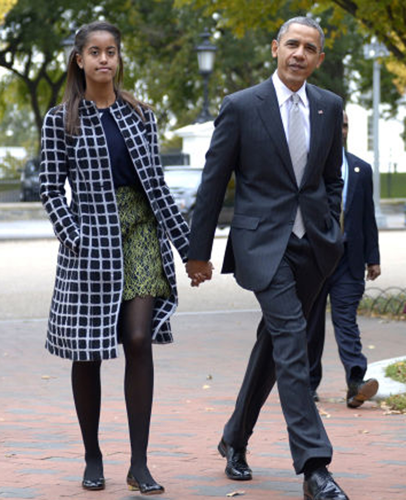 Malia-Obama-Checkered-Print-Coat